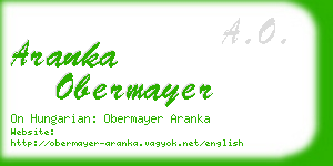 aranka obermayer business card